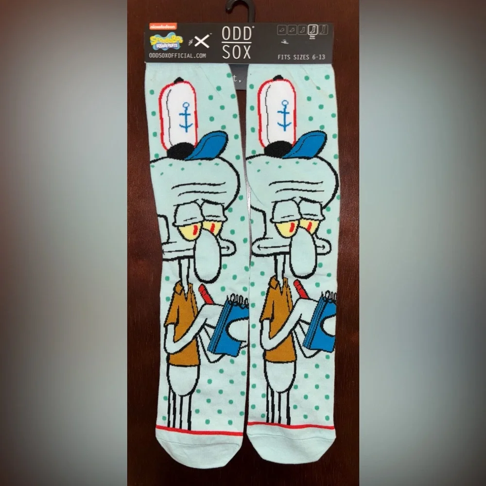 SPONGEBOB SQUAREPANTS “SQUIDWARD” ODD SOX CREW SOCKS NWT MEN’S SHOE SIZE 6-13